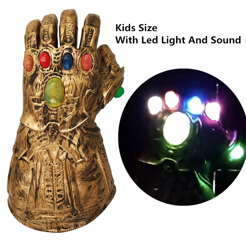 Латексные перчатки Thanos Infinity Gauntlet с светильник для косплея Железного человека