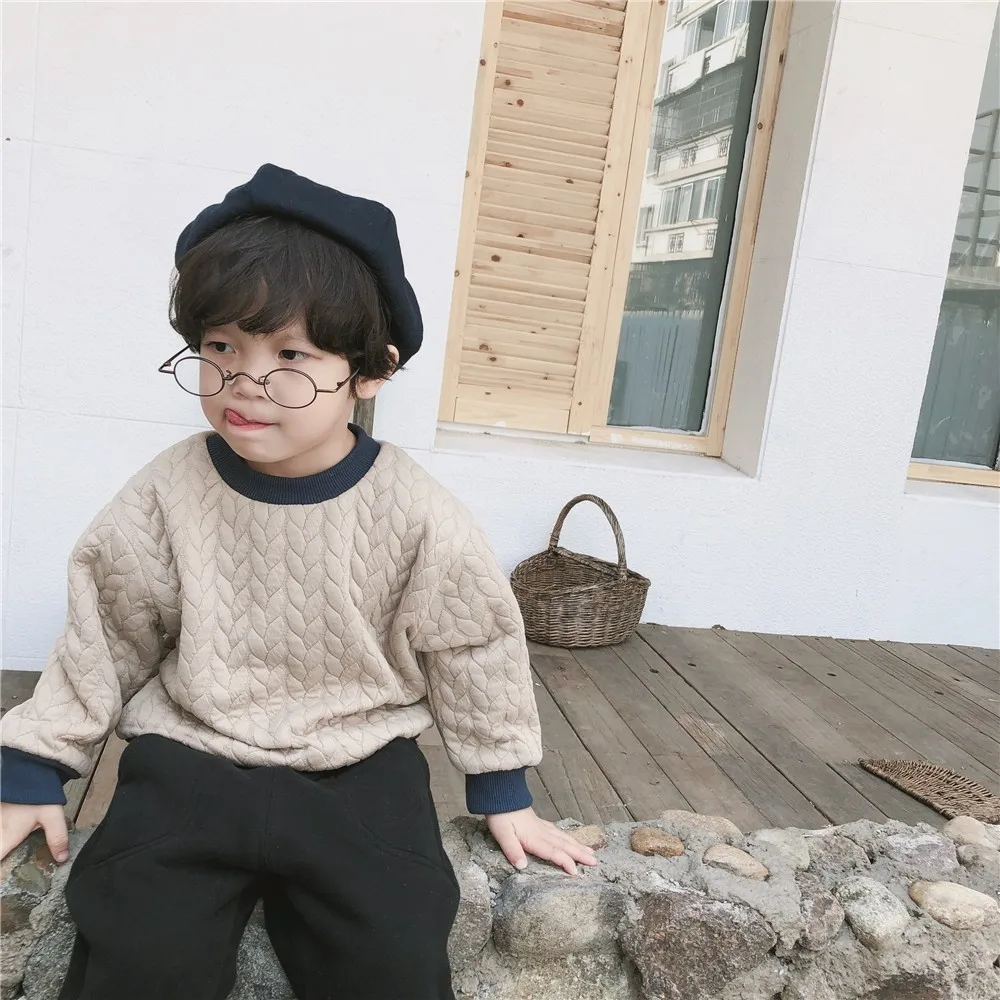 Unisex Baby Sweatshirt Casual Thicken Toddler Pullover Boys Autumn Winter Warm Sweatshirts Girls Fashion Coat Kids Clothing Tops | Мать и