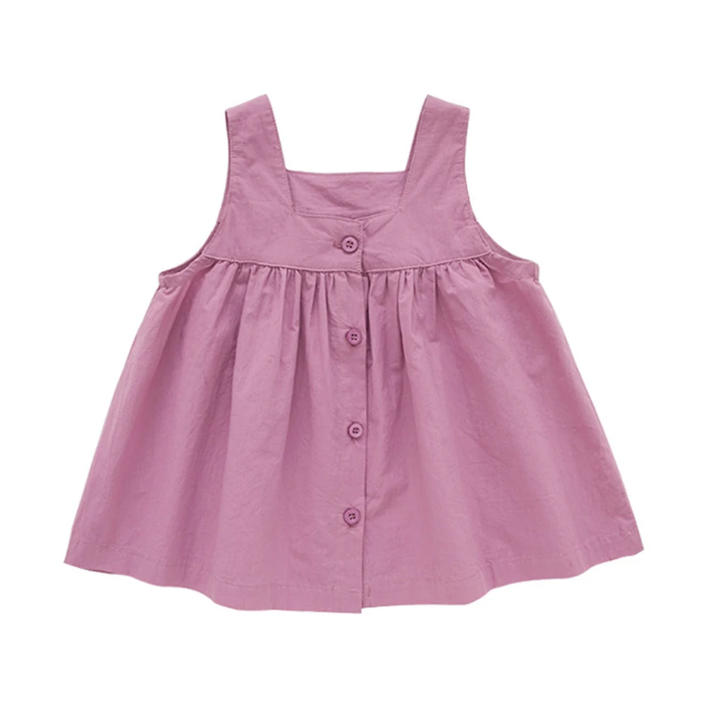 Baby Girl Sleeveless Dress Children Spring Cotton Linen Vintage Loose Shirt Dresses Quality Kids Blouse Summer Clothes | Мать и ребенок