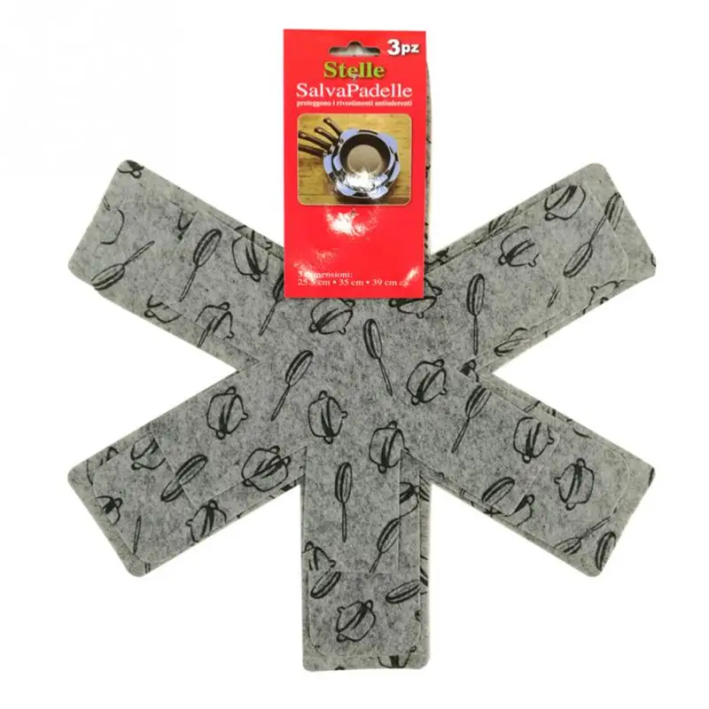 6 шт. протекторы для кастрюль и сковородок серые прокладки разделения печати