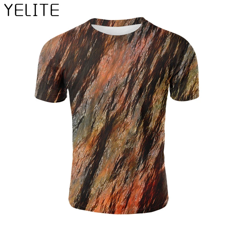 YELITE 2019 новейшая неровная графика металлическая Мужская 3D футболка с цветами