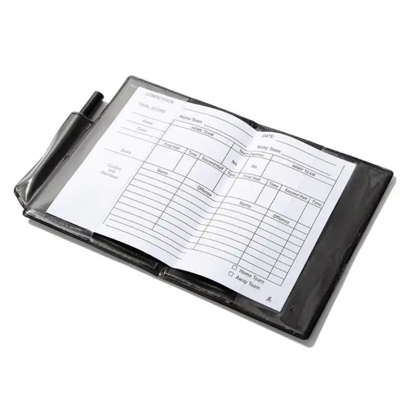 

Soccer Referee Red Yellow Card Record Referee tool With Leather Case and pen Sport Match Soccer Sheet Set Note Notebook