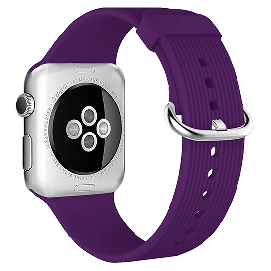 Силиконовый ремешок для Apple watch series 4 3 2 correa aple 42 мм 44 спортивный резиновый браслет