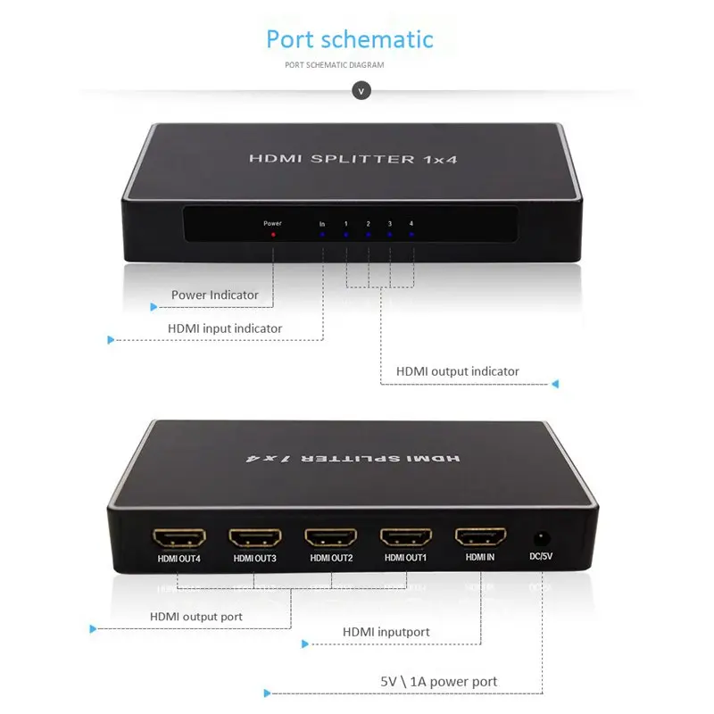 4 порта Hdmi коммутатор 2 0 сплиттер 30 Гц 3D 1080P Full Hd 1 вход выхода поддержка 4K x 2K