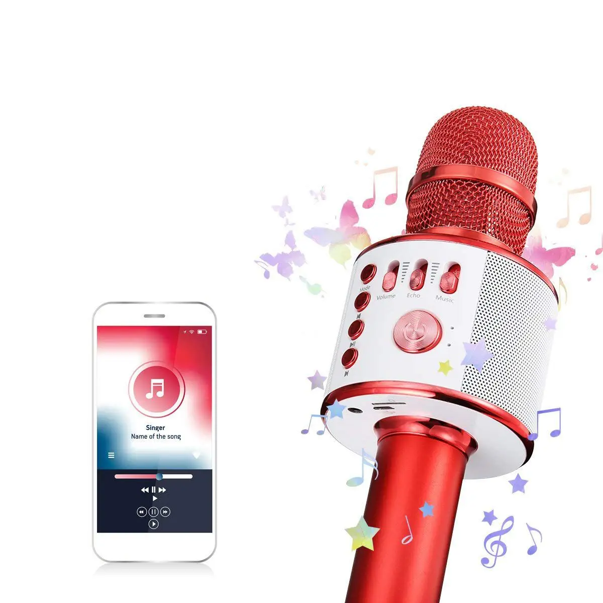 Bluetooth-микрофон для караоке Беспроводной микрофон портативный динамик Bluetooth