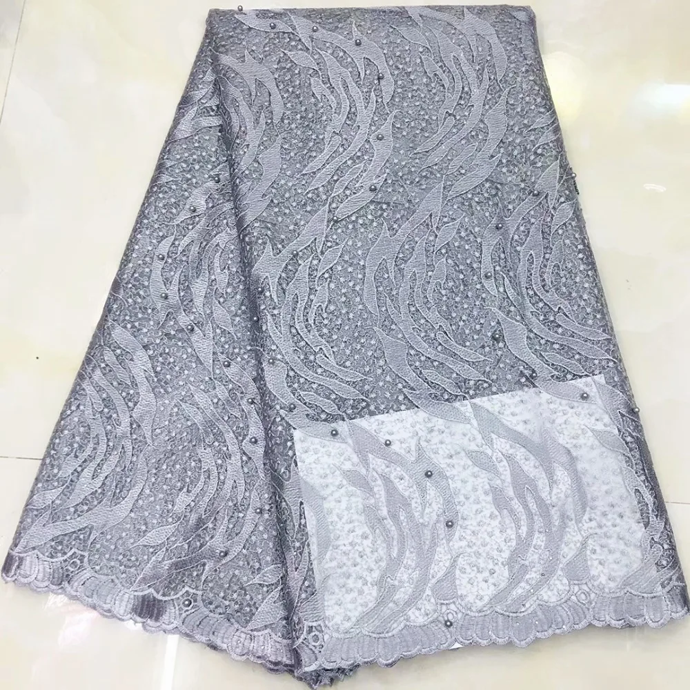 Королевская Синяя африканская кружевная ткань с камнями 2019 французский Тюль