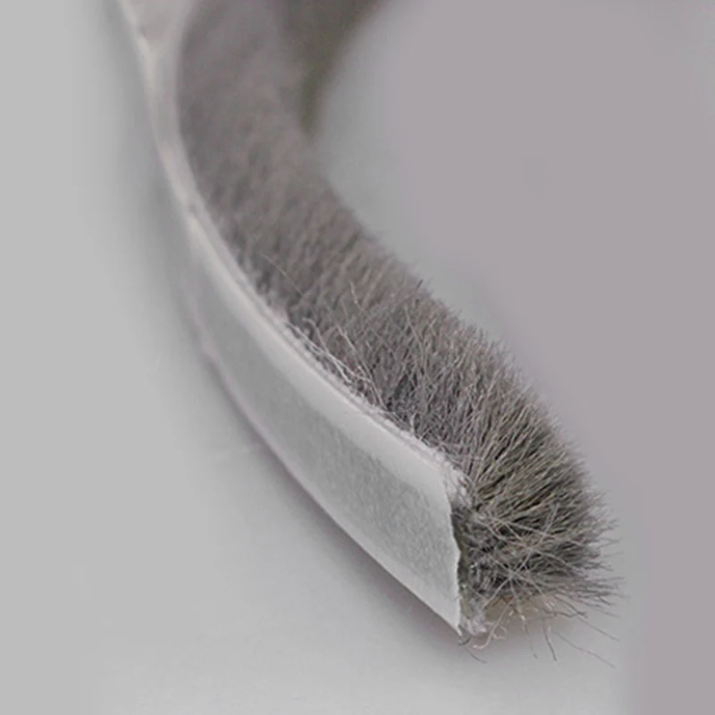 10m Draught Excluder Brush Strip Window Door Seal Tape Self-adhesive 5/9/15/23mm Sliding door tops windows household air leakage |
