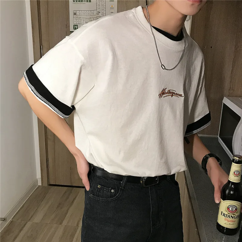 Новинка весна лето 2019 Популярная Корейская версия футболки в стиле хип хоп ретро