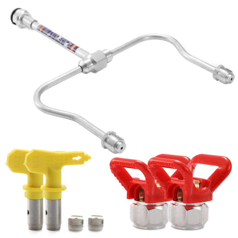 

Профессиональный безвоздушный Пистолет Аксессуары безвоздушный распылитель Аэрограф набор инструментов содержит один удлинитель два нас...