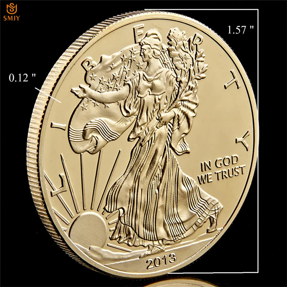 Копия американской ходячей богини 2013 металлическая сувенирная монета с