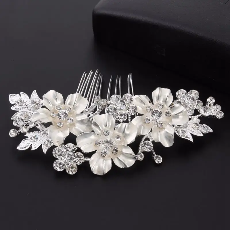 

Wedding Bridal Hair Combs Vintage Imitation Crystal Hairpins Prom Jewelry Gold Silver Flower Pattern Hair Accessories Pins Wom