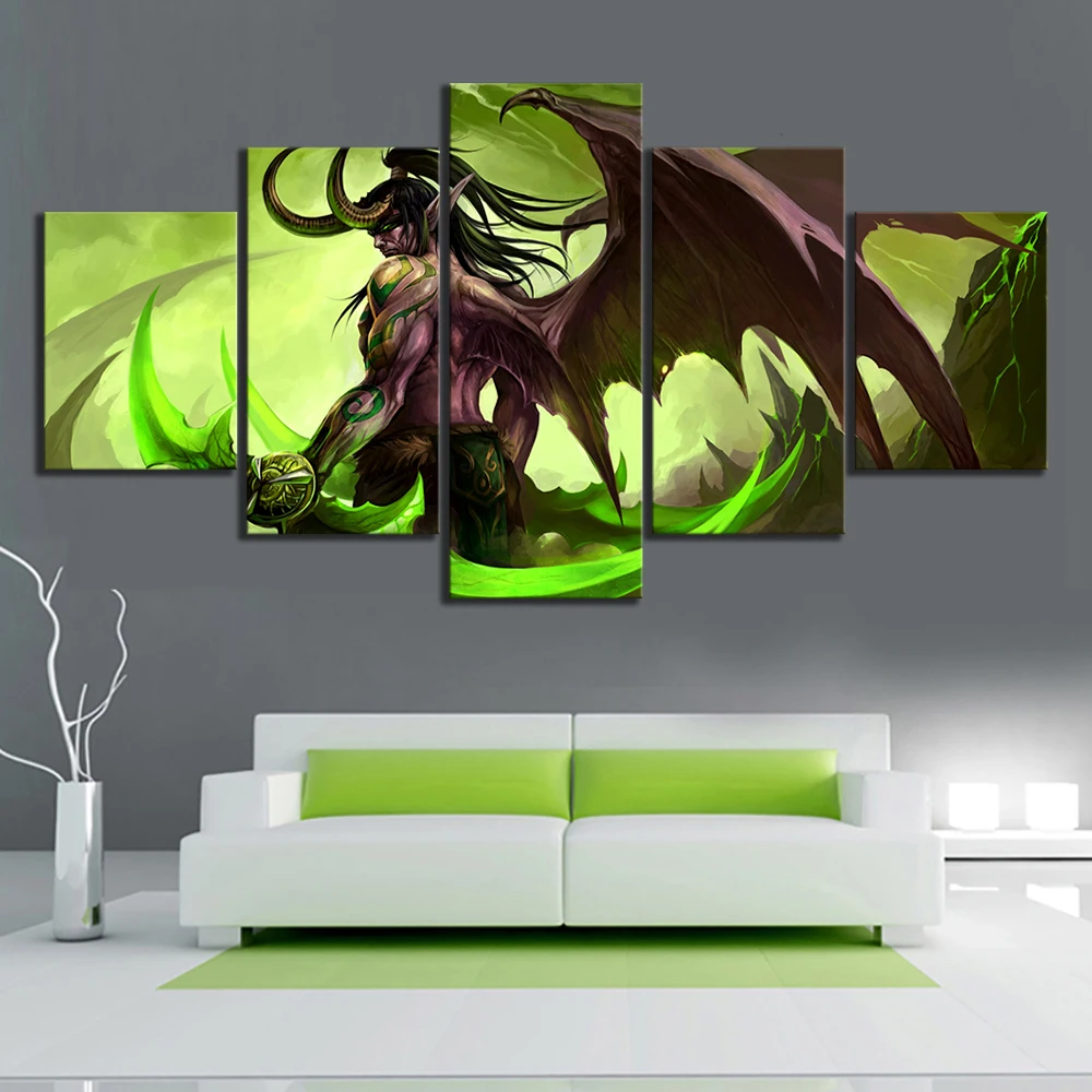 5 шт. игра Warcraft WOW Illidan Stormrage DOTA 2 картина плакат декоративная роспись Настенный