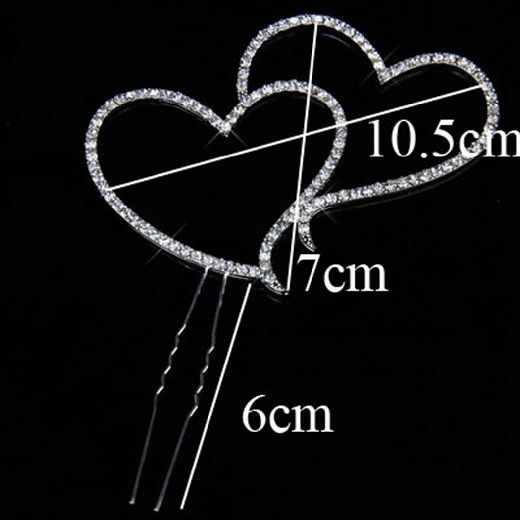 Silver Heart Cake Topper Wedding Anniversary Happy Birthday Valentine's Day Rhinestone Cutlery Decoration | Дом и сад
