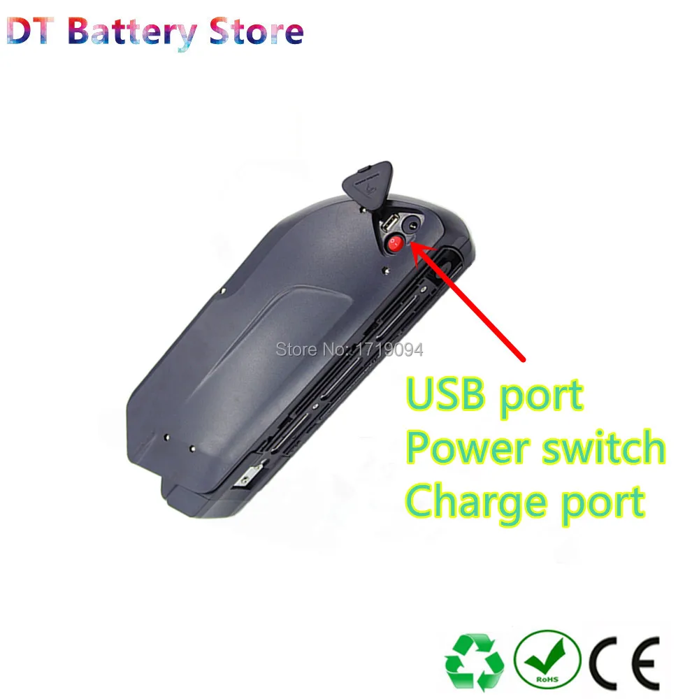 Бесплатная доставка 36 v/48 v/52 v tiger shark down tube Ebike battery 10ah 10.4ah 11.6ah 12.8ah 14ah 14.5ah 15ah 16ah 17ah 17.5ah