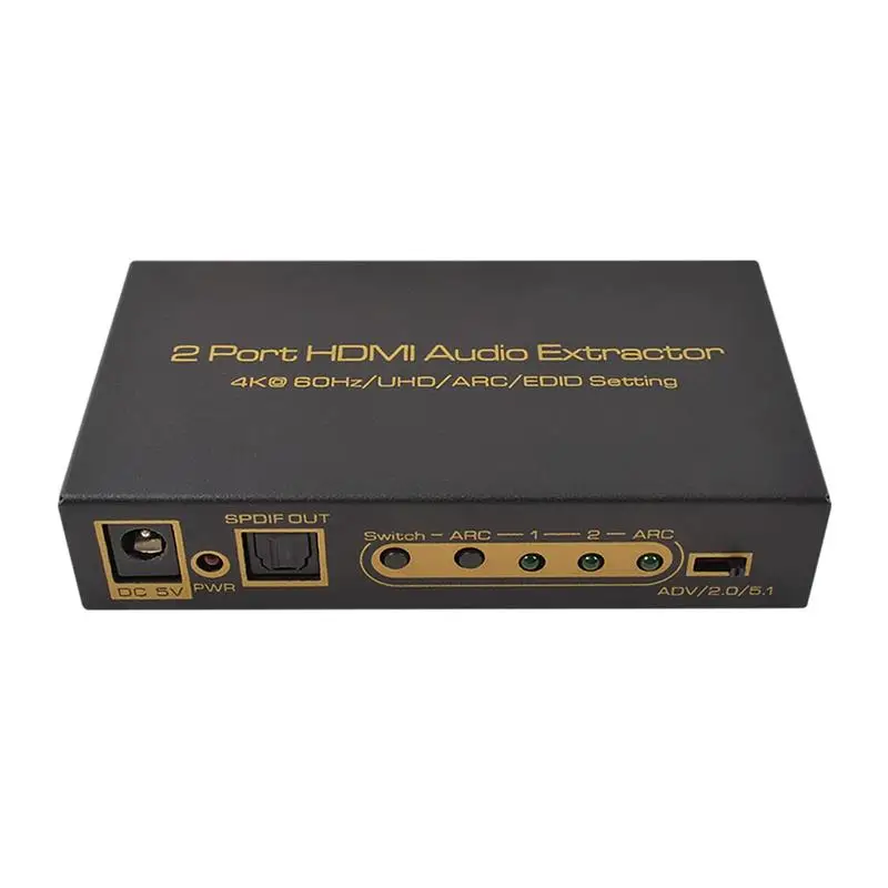 2 порта 4K @ 60 Гц 18 Гбит/с 4: 4 HDR ARC HDMI переключатель с оптическим SPDIF &amp RCA L/R аудио