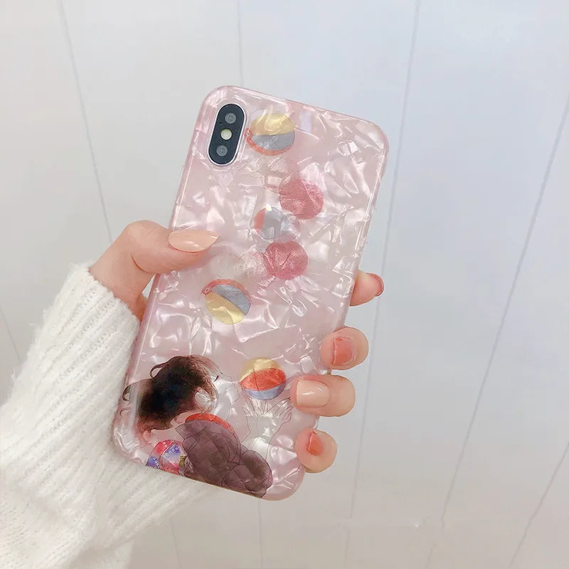 Kawaii чехол для телефона с изображением японской девочки 7 6 8 Puls X Xs XR XsMax чехлы в