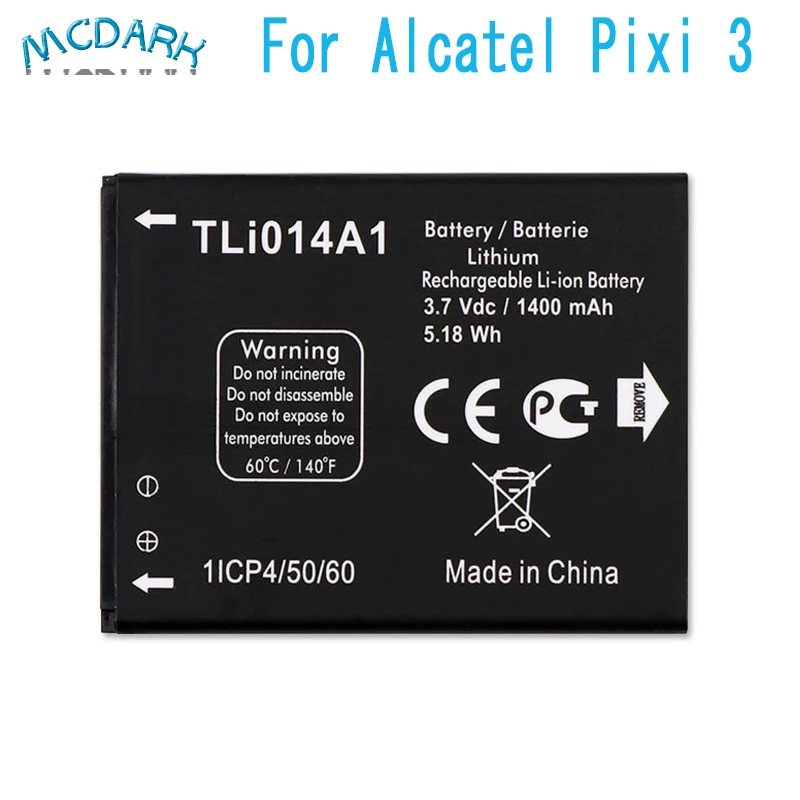 Аккумулятор TLi014A1 1400 мАч для Alcatel Pixi 3 4 5 дюйма 4027 4027A 4027D 4027X 4010 4010D 4012 4030 4030D 4030A 5020