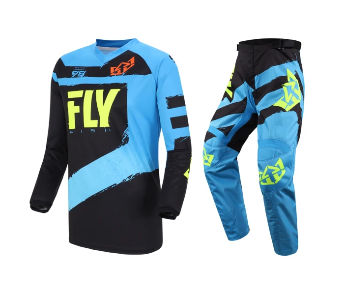 

Комплект одежды для езды на мотоцикле Fly Fish, трикотажная футболка и брюки, MX/ATV/BMX/MTB, для взрослых