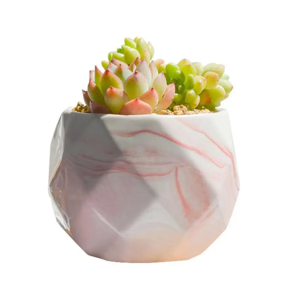 1 шт.. Мраморный цветочный горшок Керамические суккулентная плантатор Горшки