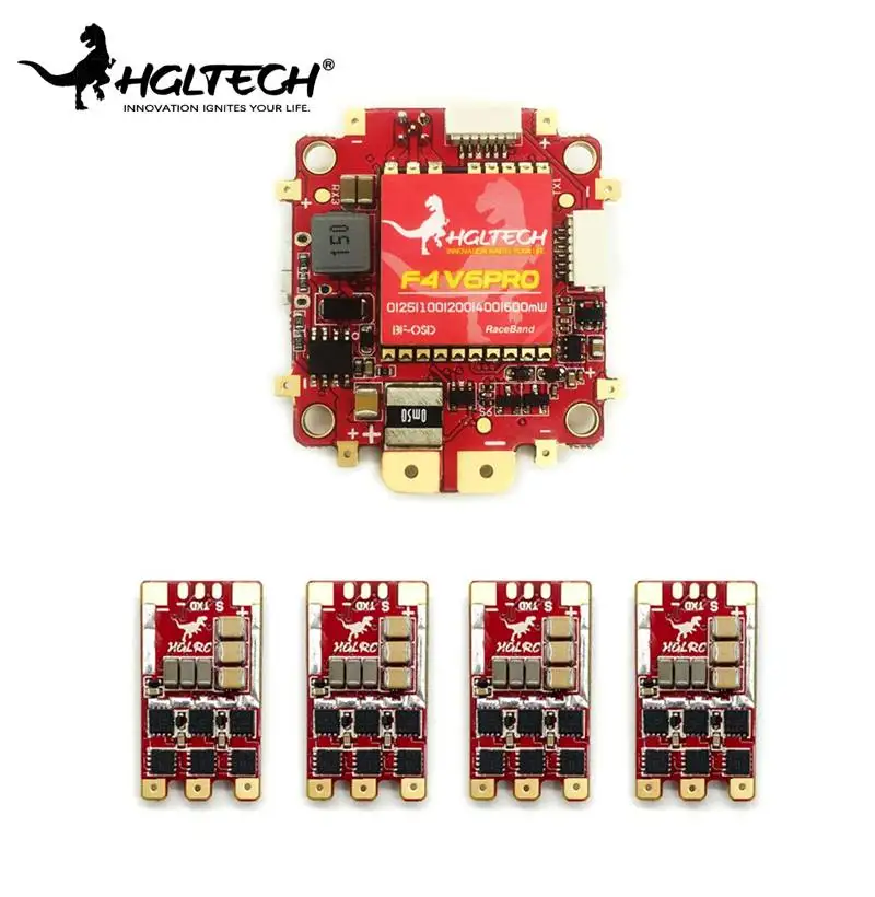 Контроллер полета HGLRC F4 V6 PRO 5 8G 48CH VTX + 4 шт. для T Rex 35AMP BLHeli_32 3 6S ESC RC FPV Racing Drone запчасти