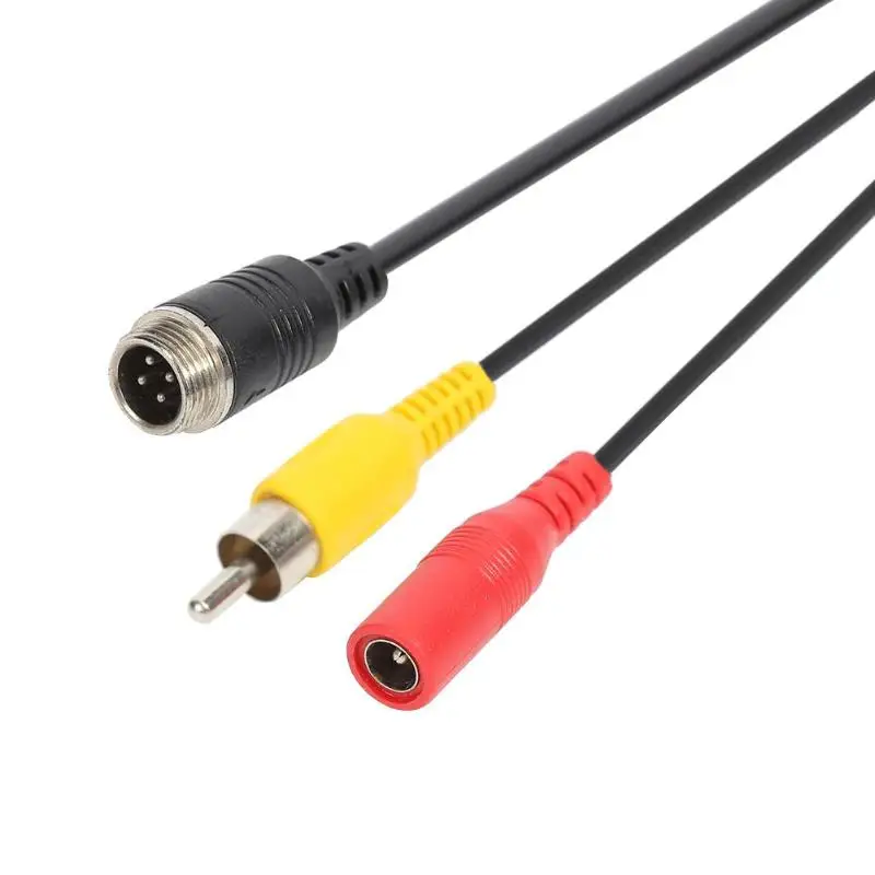 M12 4Pin авиации голова штекер RCA/DC Женский видеонаблюдения Камера AV кабель