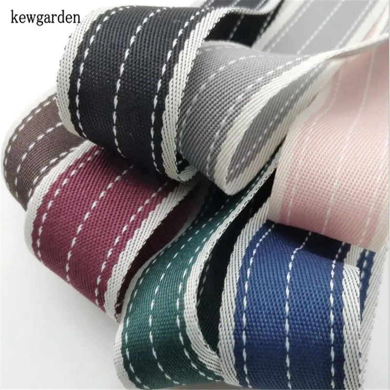 Kewgarden Stripe Ribbon 10mm 22mm 35mm DIY Bow Brooch Accessories Satin Ribbons Handmade Tape Polyester Cotton Riband 20 Yards | Дом и сад