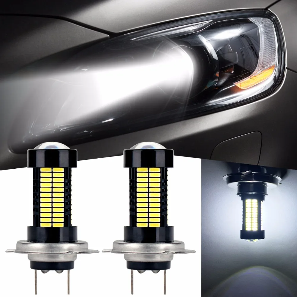 2 шт. Авто H7 4014 SMD 108 светодиодный мощный белый авто светильник для вождения Яркий 12