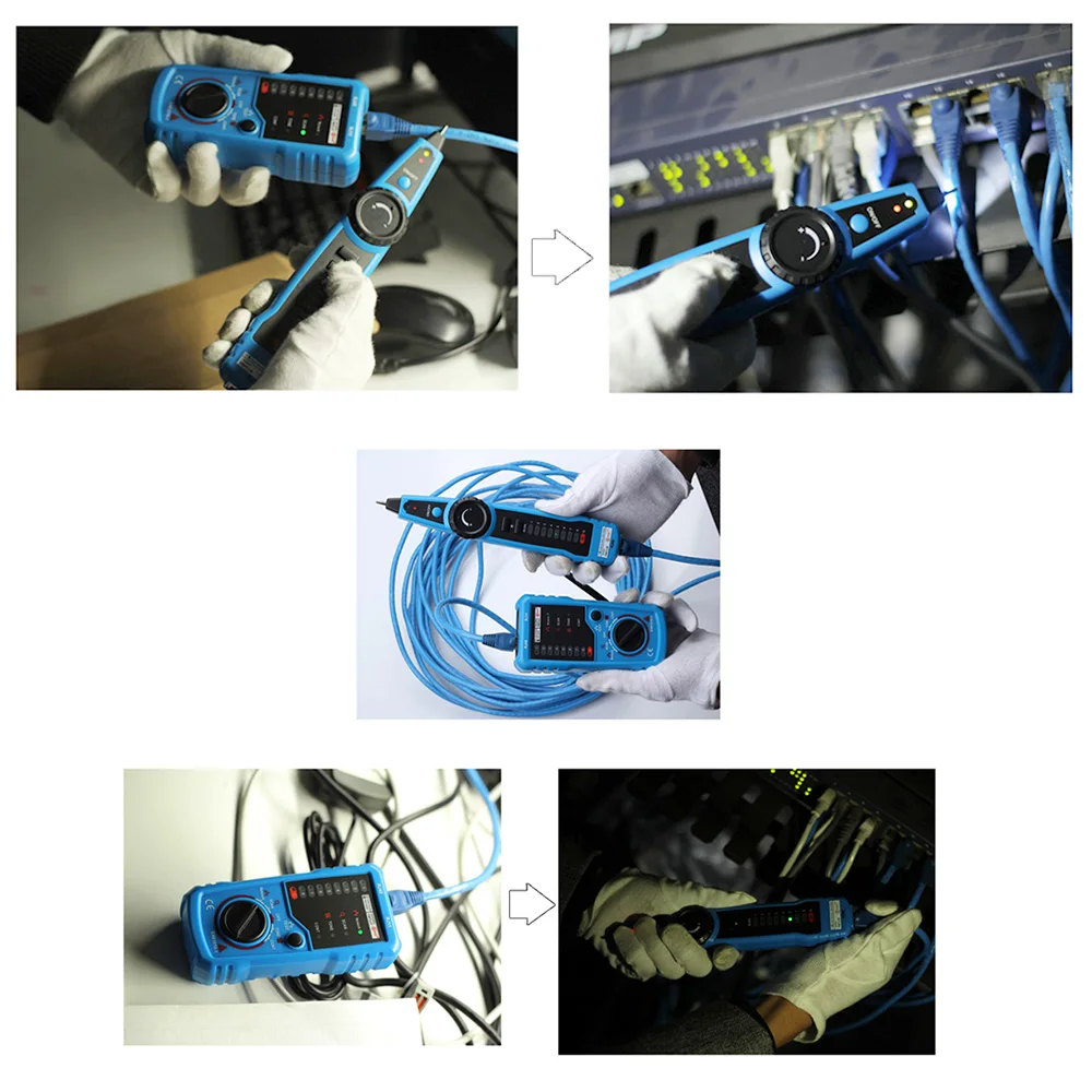 Elisona RJ11 RJ45 Cat5 Cat6 Telephone Wire Network Tracker Tracer Toner for Ethernet LAN Cable Tester Detector Line Finder