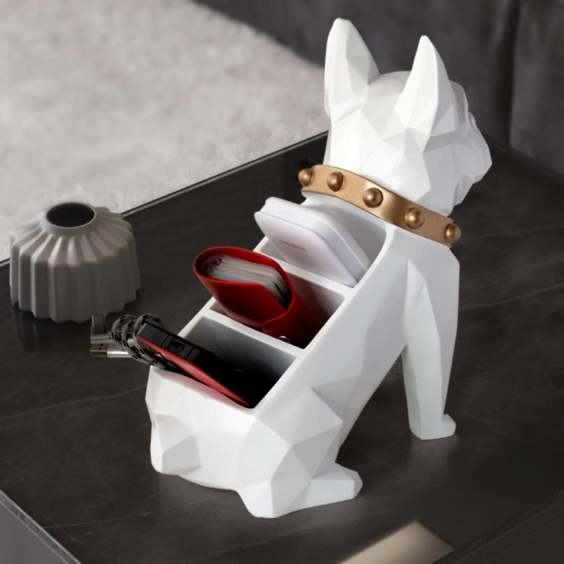 storage box for home decor organizer box office mobile phone tools control resin dog statue figurine for tabletop desktop holder free global shipping