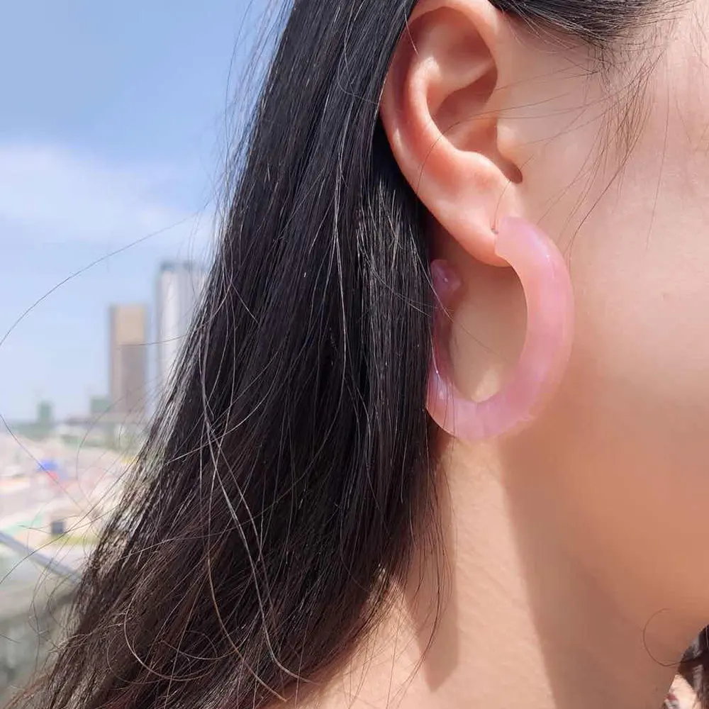 Женские серьги-кольца JUST FEEL корейские акриловые круглые геометрические