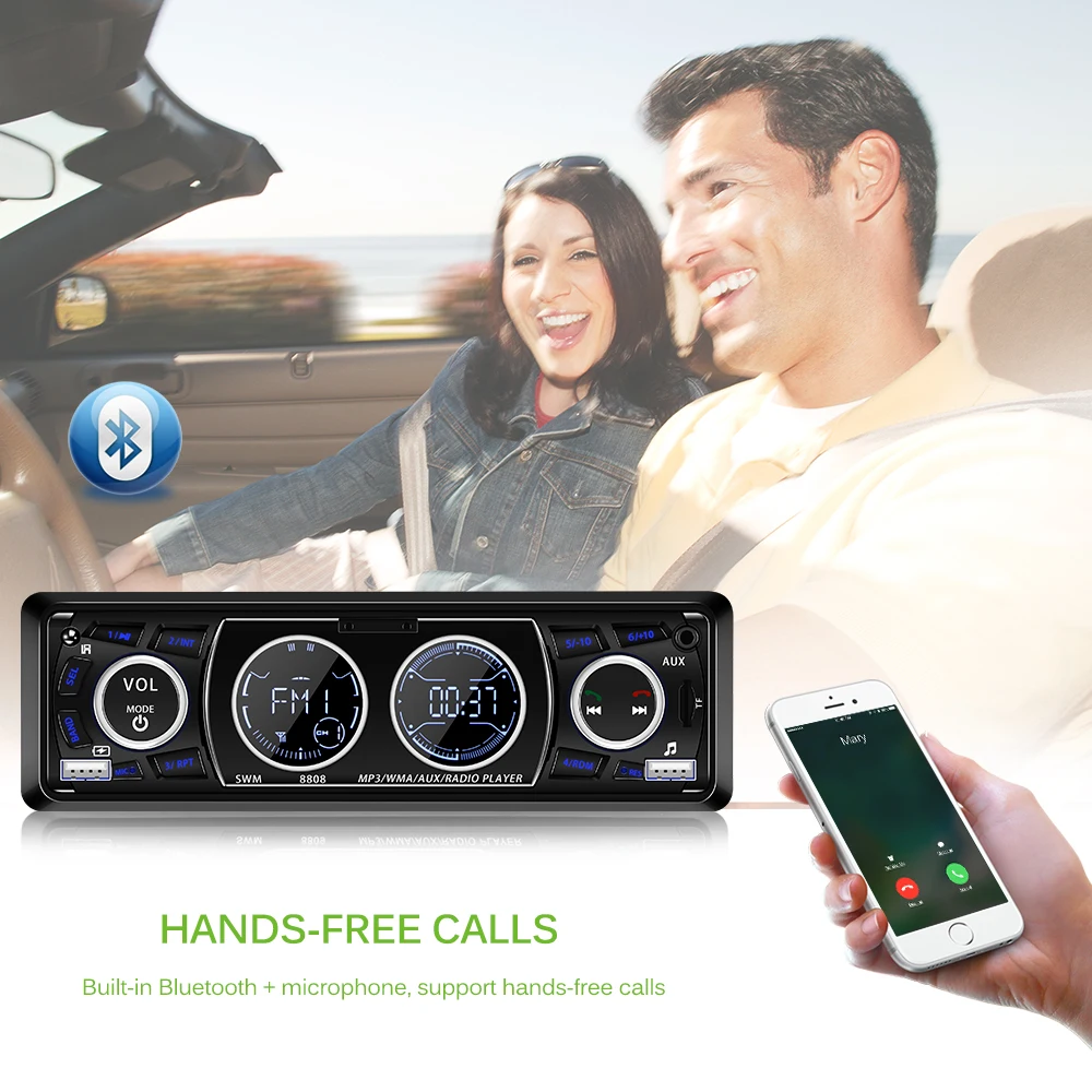 Автомобильный MP3 плеер Onever 1 Din с двойным жк дисплеем FM радио Bluetooth автомобильный