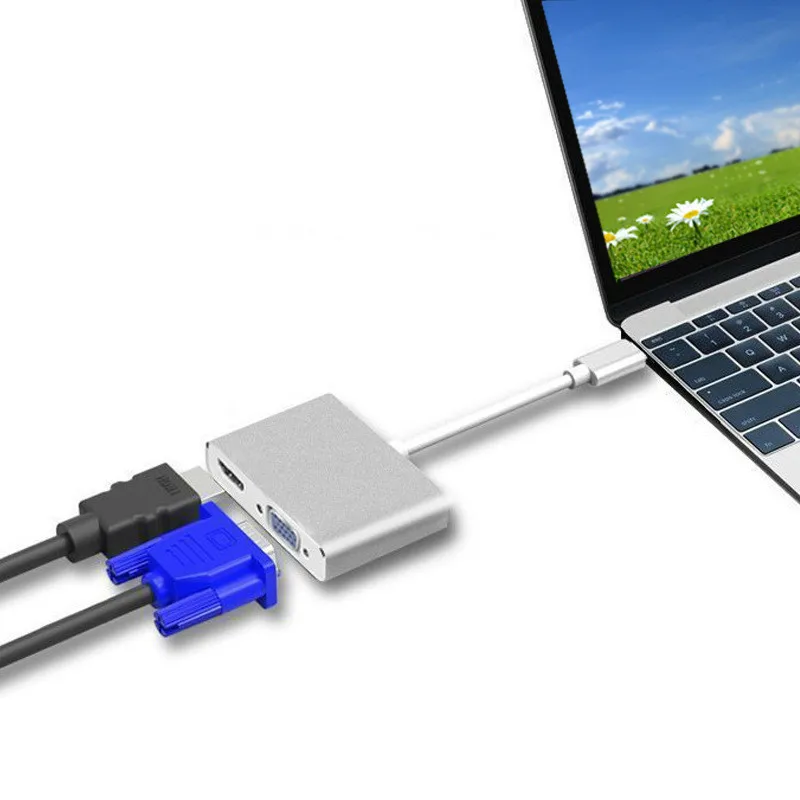 Usb type C к HDMI 4k VGA адаптер USB конвертер для macbook pro samsung s8 note8 s9 3 1 ключ huawei p10 p20
