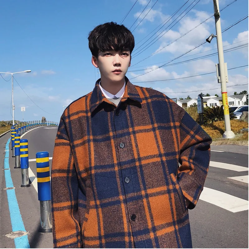 2018 осень и зима Костюмы новый утолщение решетки Цвет соответствия шерстяные