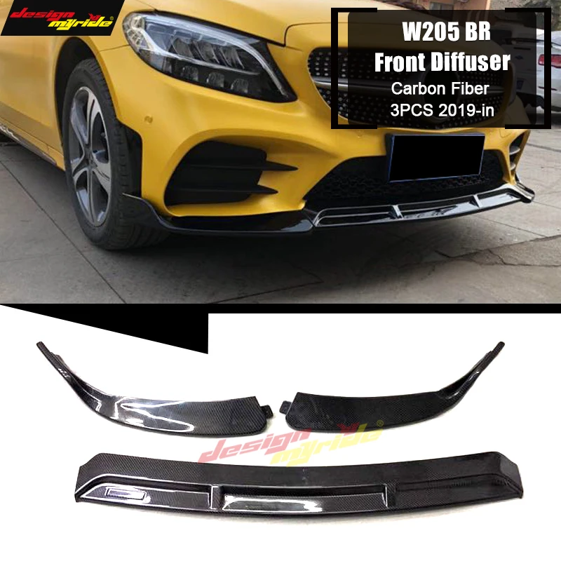 Для Brabus style передний разделитель для губ Benz W205 C180 C200 C230 C250 рассеиватель 3 шт