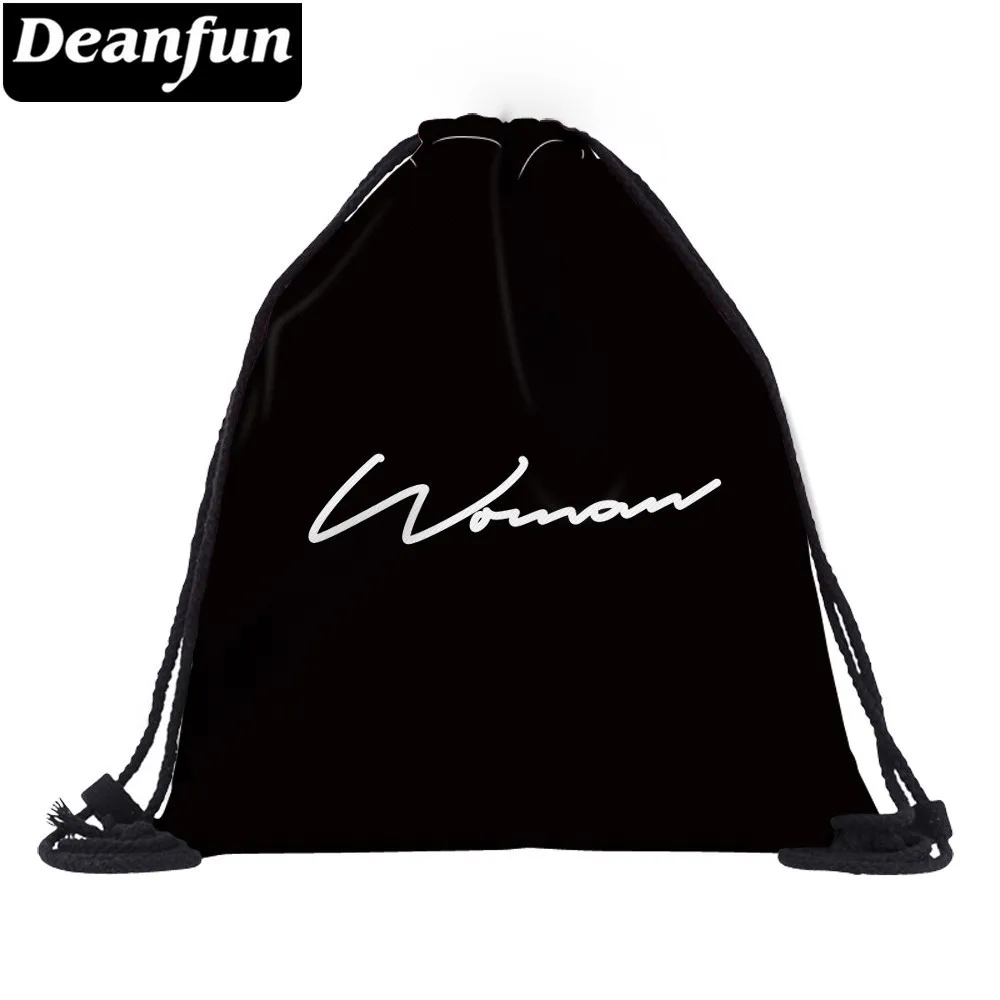 Женский рюкзак на шнурке Deanfun водонепроницаемый дорожный с надписью и логотипом