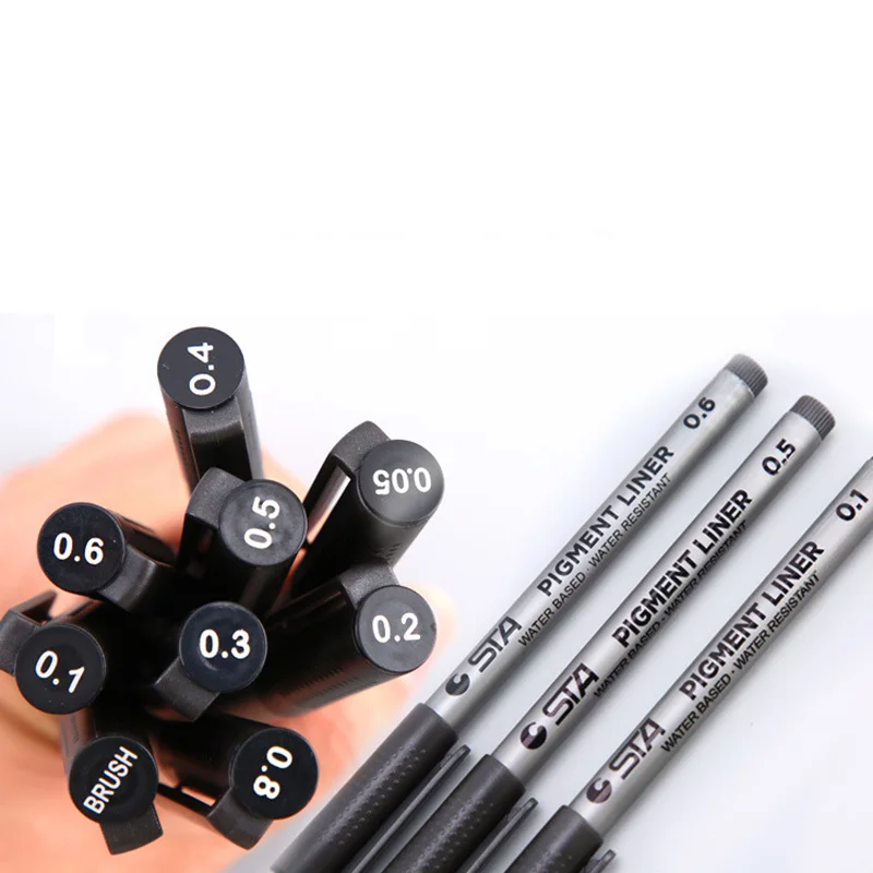 Pigment Liner Pigma Micron Ink Marker Pen Water Based Art Fineliner Drawing Painting School Office Stationery Supplie 04301|Маркеры для