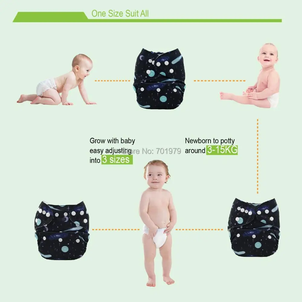 Новое поступление! Ткань Alvababy детский подгузник многоразового использования с