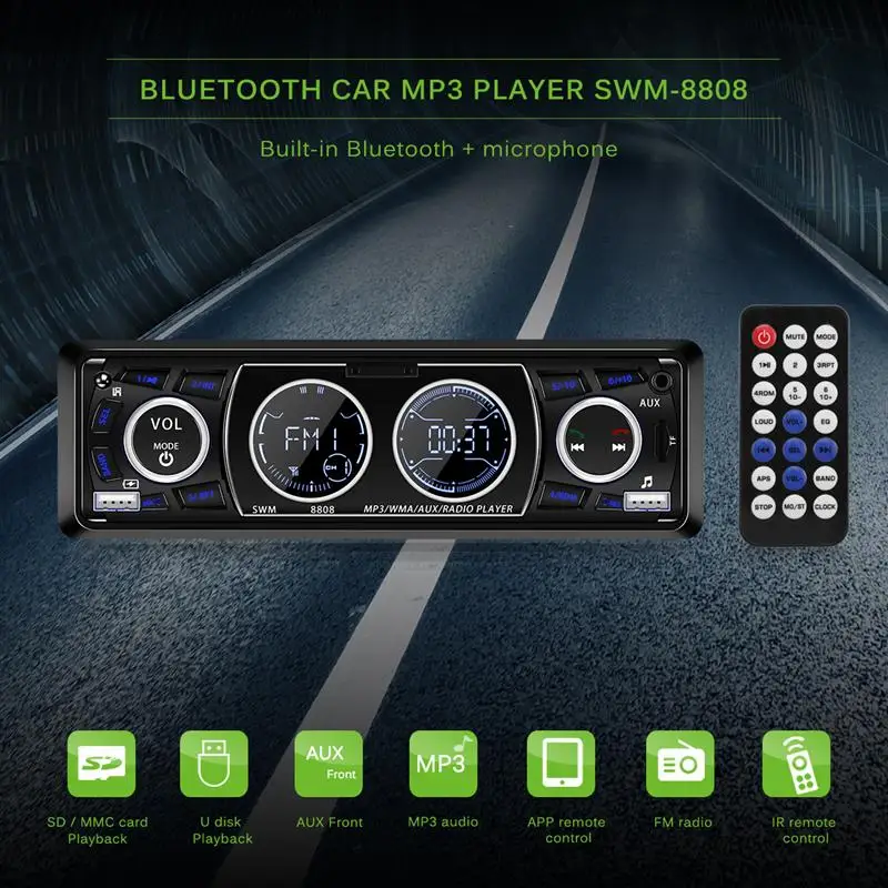 Автомагнитола Onever с Bluetooth mp3 плеером и USB зарядкой|Автомобильные радиоприемники| |