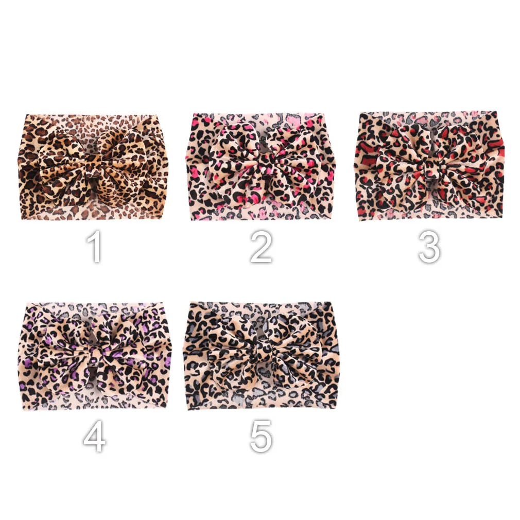 1pcs 2019 5'' Leopard Velvet Headband For Girls Soft Elastic Hair Band Printed Hairband Floppy Bow Kids Accessories | Детская