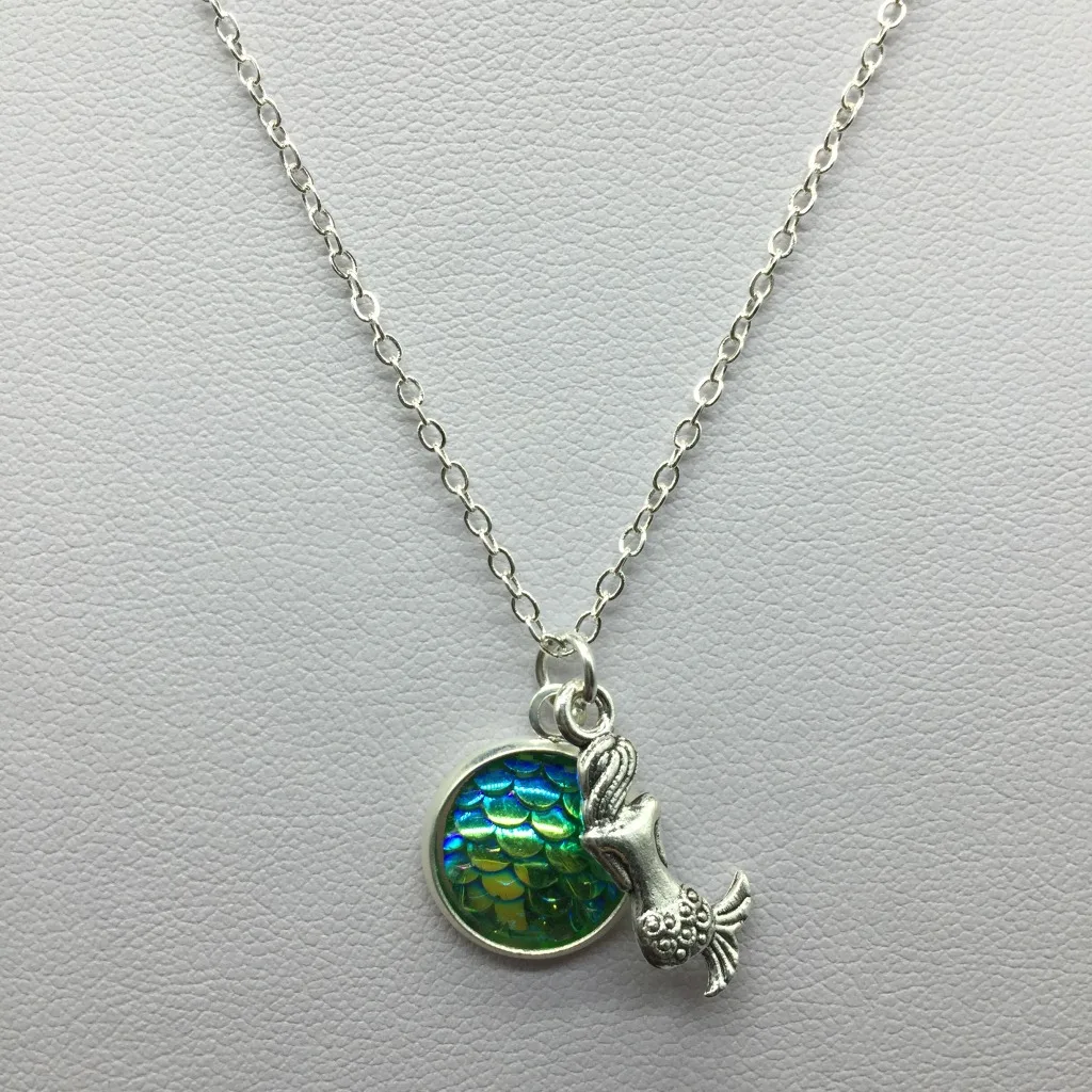 Романтическое ожерелье с подвеской в виде рыбки русалки 10 видов цветов ожерелья