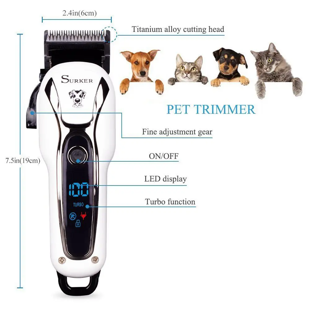 HOME-SURKER Dog grooming Clippers Pet Grooming Supplies Kit with Nail and file for Cats | Бытовая техника