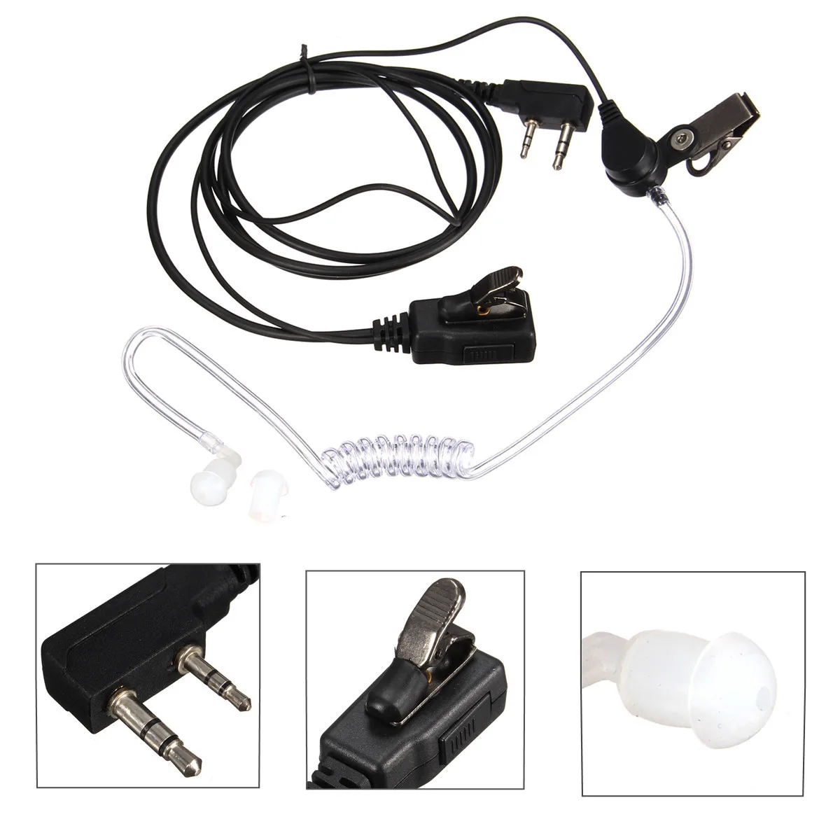 2 контактный микрофон PTT G In ear наушник для Kenwood радио Baofeng uv 5r 888s иди и болтай Walkie Talkie