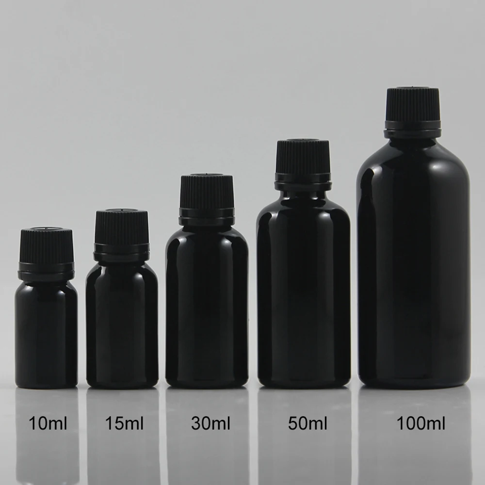 Shiny Black 50ml cosmetic dropper glass bottle cream packaging sale well |