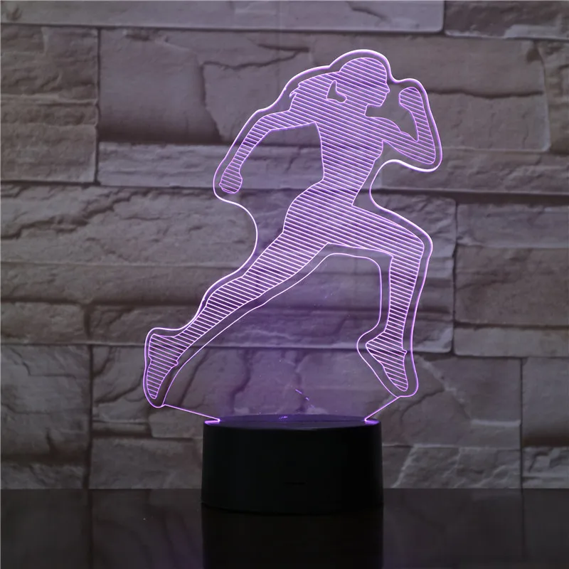 Girl Led Night Lights Running Women Figure Child Nightlight Home luminaria Lamp Sports 3d Desk Usb Bedside 1753 | Лампы и освещение