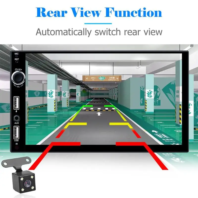 VODOOL 7 дюймовый автомобильный MP5 GPS плеер 1G + 16G четырехъядерный Android 8 1 Bluetooth WiFi FM