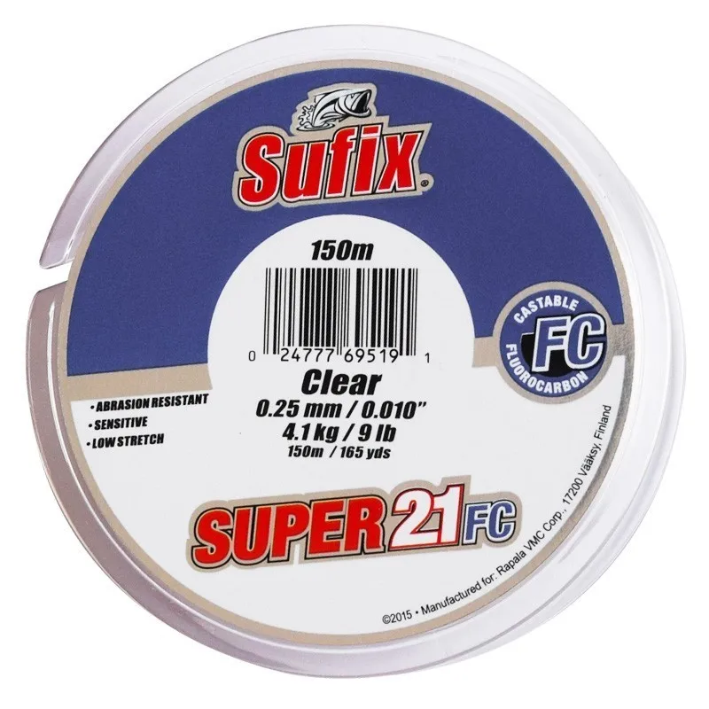Леска SUFIX SUPER 21FC 150 м сверхпрочная леска из чистого Фторуглерода передняя