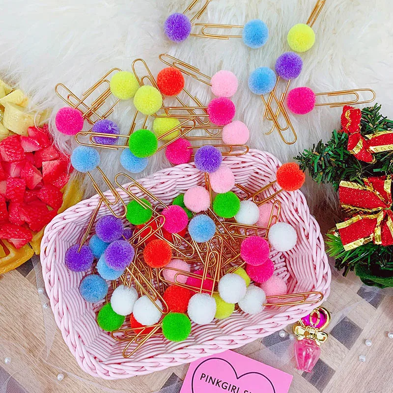 1 шт. милые клипсы Kawaii Hairball бумажные зажимы конфетный цвет металлическая для