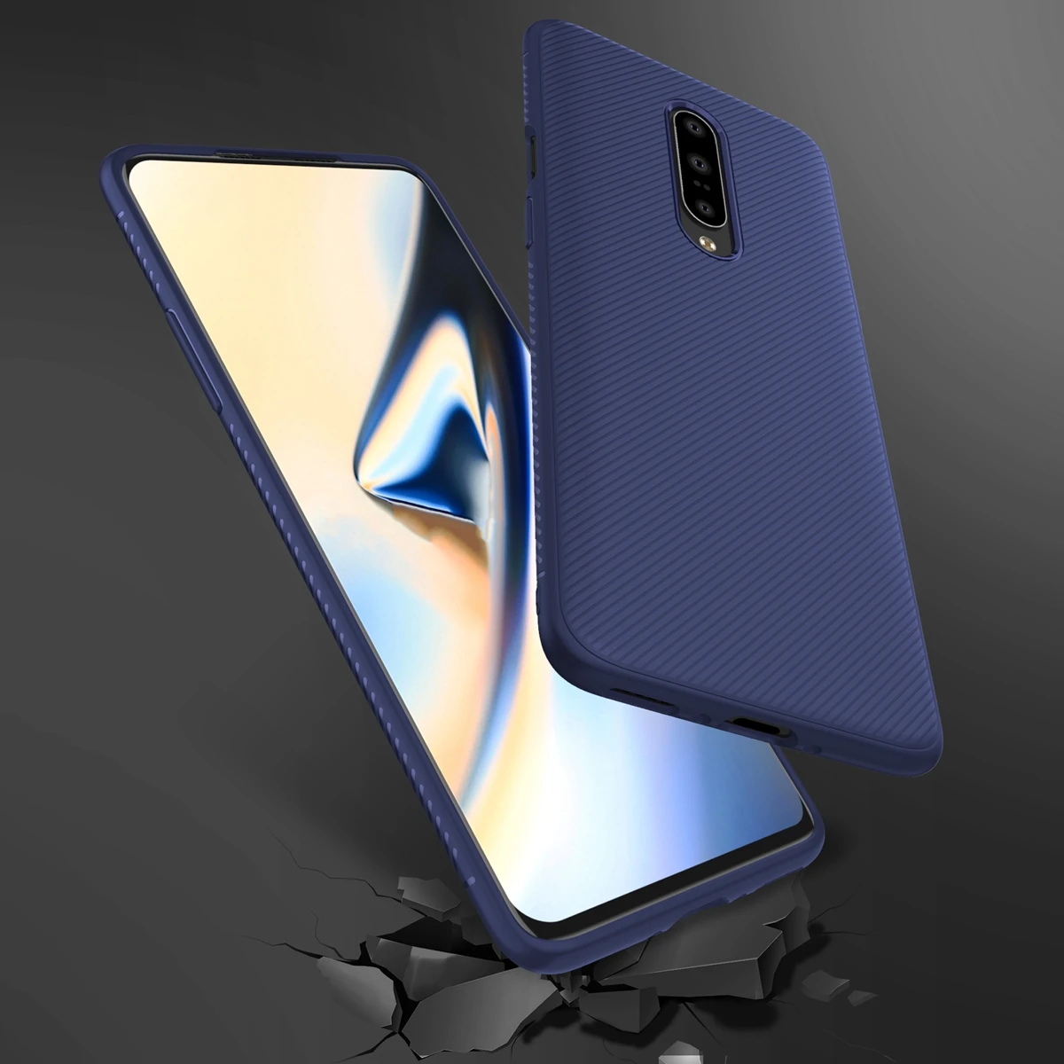Для Oneplus 7 Pro чехол с силиконовой текстурой из углеродного волокна тонкий матовый