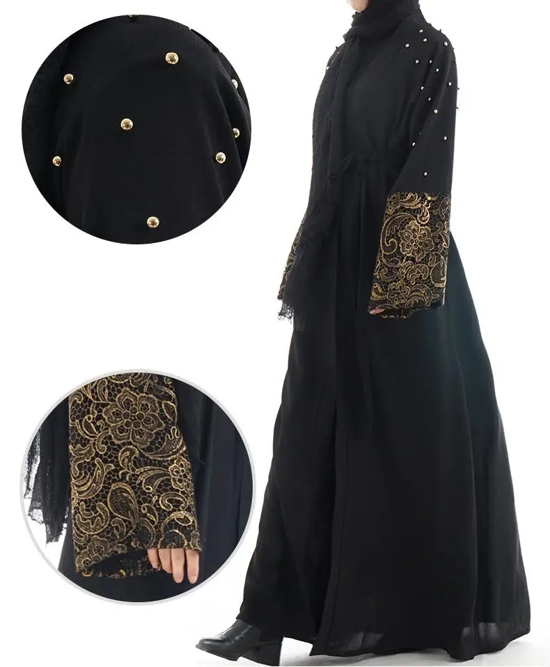 Женский мусульманский кардиган с открытыми плечами Abaya мусульманское платье