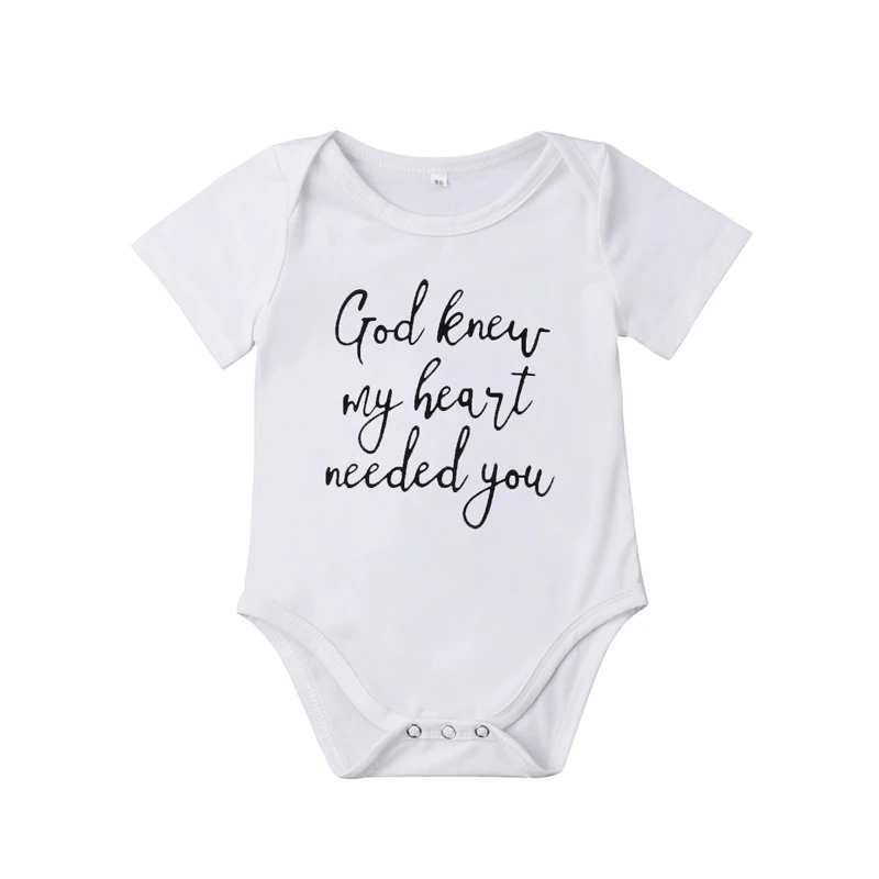 Focusnorm New Casual Newborn Baby Girls Boy Set Short Sleeve Print Letter Romper Jumpsuit Outfits Clothes | Мать и ребенок